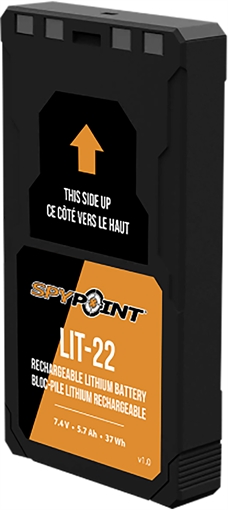 Picture of Spypoint LIT-22 Rechargeable Lithium Battery Pack Black 7.4 Volts (2) Single Pack 05538