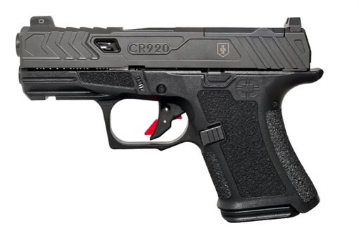 Picture of Shadow Systems CR920 War Poet Handgun 9mm Luger 10rd Magazines (2) 3.41 Barrel Black War Poet Slide Engraving with Night Sights Optic Ready SS-4083