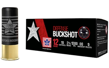 Picture of Stars and Stripes Defense Ammunition 12 Gauge 2.75", Buckshot, 9 Pellets, 10 Round Box CBUCK9