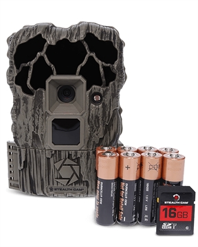 Picture of Stealth Cam QS20 Combo Camo No Glow IR Flash, Up to 32GB SD Card Memory, Features Integrated Python Provision Lock Latch STCQS20NGK