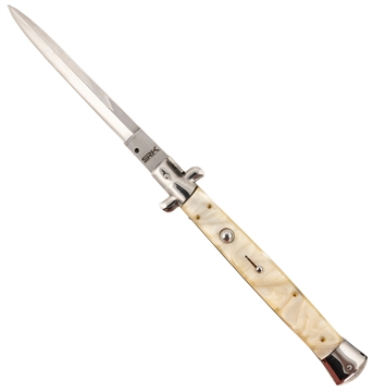 Picture of Steel River Knives Spartan 6" Italian Dagger Polished Blade 7" Mother of Pearl Synthetic Handle Side Open CIMOPD