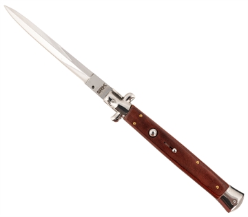 Picture of Steel River Knives Spartan 6" Italian Dagger Polished Blade 7" Red Wood Handle Side Open CIRWD