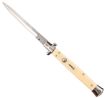 Picture of Steel River Knives Spartan 6" Italian Dagger Polished Blade 7" Ivory Synthetic Handle Side Open CISID