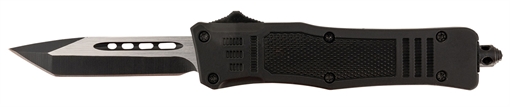 Picture of Steel River Knives Spartan Mini 2.75" OTF Tanto Plain Black/Silver 440C SS Blade/ 4.25" Black Aluminum Zinc Alloy Handle MT616BT
