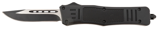 Picture of Steel River Knives Spartan Medium 3.25" Drop Point Plain Black/Silver 440C SS Blade/ 4.50" Black Aluminum Zinc Alloy Handle T618BDP