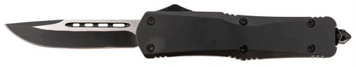 Picture of Steel River Knives Spartan 3.75" Drop Point Black/Silver 440C SS Blade 5.5" Black Aluminum Zinc Alloy Handle T624BDP