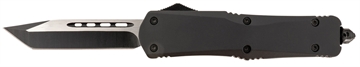 Picture of Steel River Knives Spartan 3.75" Tanto Black/Silver 440C SS Blade 5.5" Black Aluminum Zinc Alloy Handle T624BT