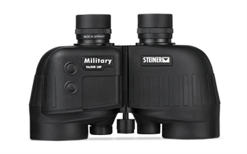 Picture of Steiner Military, Binocular, 10X, 50mm Objective, Matte Finish, Black, Includes Case, Cleaning cloth. Neck Strap, Objective Cover, Rain Guard, Shoulder Strap 2683