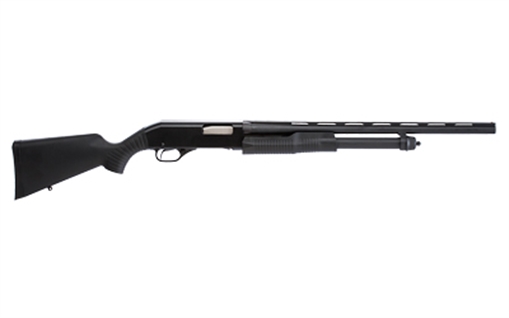 Picture of Stevens 320 Field Grade, Pump Action Shotgun, 20 Gauge, 3" Chamber, 22" Vent Rib Barrel, Matte Finish, Black, Synthetic Stock, Bead Sight, Rotary Bolt, Dual Slide Bars, 5 Rounds, Right Hand 0113568 22437