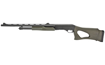 Picture of Stevens 320 Turkey Thumbhole, Pump Action Shotgun, 20 Gauge, 3" Chamber, 22" Vent Rib Barrel, X-Full Choke, Matte Finish, Black, Adjustable Fiber Optic Sights, Synthetic Thumbhole Stock, 5 Rounds 0113569 23251