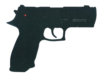 Picture of Steyr Arms ATDCOMP ATD  Compact 9mm Luger 20+1 3.90" Compensated Barrel, Black Steel Optic Ready/Serrated Slide, Black Aluminum Frame w/Picatinny Rail,  Interchangeable Grip Panels