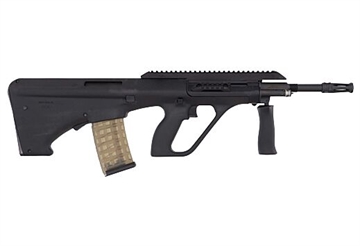 Picture of Steyr Arms AUG A3 M2, Semi-automatic Rifle, 556NATO/223 Remington, 16" Barrel, Synthetic Stock, Extended Rail, Ambidextrous QD, Foldable Charging Handle, Matte Finish, Black, 30 Rounds AUGM2BLKEXT
