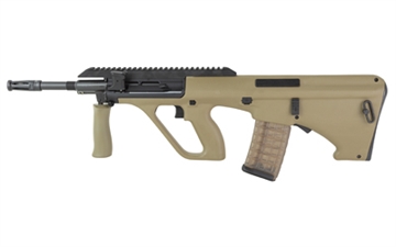 Picture of Steyr Arms AUG A3 M2, Semi-automatic Rifle, 556NATO/223 Remington, 16" Barrel, Synthetic Stock, Extended Rail, Ambidextrous QD, Foldable Charging Handle, Matte Finish, Mud, 30 Rounds AUGM2MUDEXT