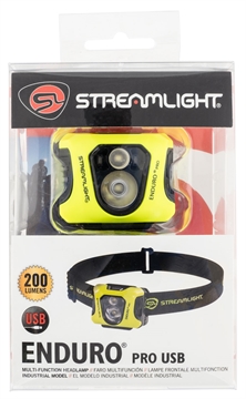 Picture of Streamlight Enduro Pro W/Dual Lock 15/25/50/90/145/200 Lumens White LED Bulb Black/Yellow 95 Meters Distance 61436