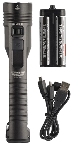 Picture of Streamlight Stinger 2020 Black Anodized 100/850/2000 Lumens White LED (No Charger) 78100
