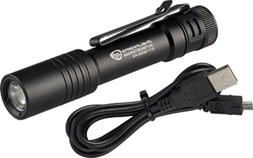 Picture of Streamlight Macrostream USB Everyday Carry Flashlight Black Anodized 50/500 Lumens White LED 66320