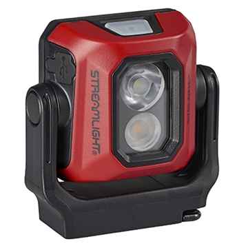 Picture of Streamlight Syclone, Compact USB Rechargeable Multi-Function Worklight, Red, High-400 Lumens, Medium-200 Lumens, Low-100 Lumens, Includes USB Charging Cord, Cool White LEDs, 90 CRI LEDs, IPX4 Water-Resistant, Hands-Free with Magnetic Base and Stowable Hang Hook 61510