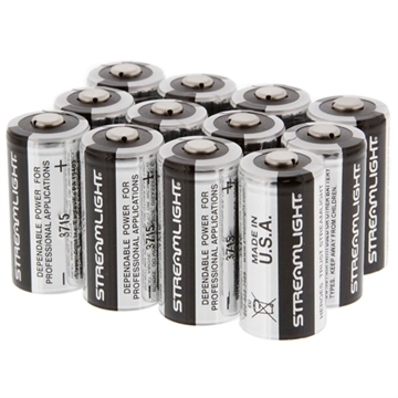 Picture of Streamlight CR123A Lithium Batteries Silver/Black 3 Volts (12) Single Pack 85177