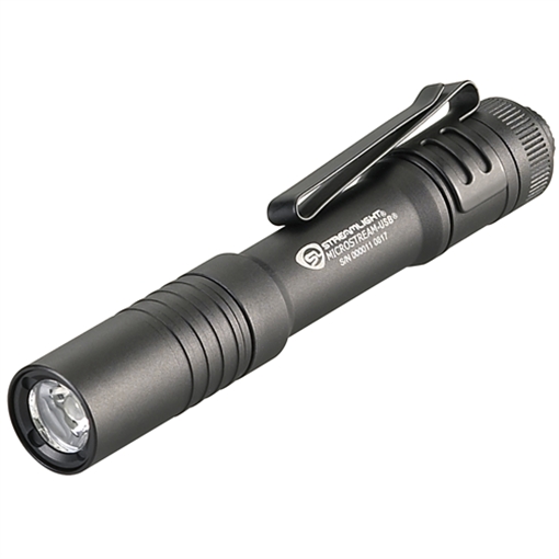 Picture of Streamlight MicroStream USB Ultra-Compact Flashlight with 5-inch USB Cord and Lanyard - Black 66601