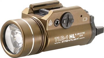 Picture of Streamlight TLR-1 HL, High Lumen Rail Mounted Tactical Light, Pistol and Picatinny, FDE Brown, C4 LED 1000 Lumens With Strobe, 2x CR123 Batteries 69267