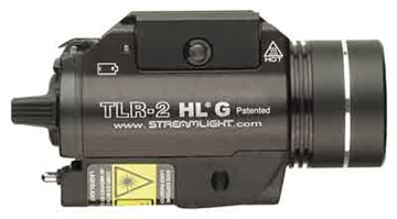 Picture of Streamlight TLR-2 HLG Tac Light w/laser, Black Finish, Includes Rail Locating Keys, Fits Glock Style, 1913 Picatinny, S&W 99/TSW, and Beretta 92, 1000 Lumens 69265
