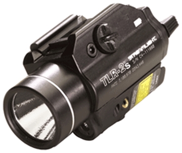 Picture of Streamlight TLR-2s Weapon Light with Strobe White C4 LED 300 Lumens CR123A Lithium Battery Black Anodized Aluminum Red Laser 69230
