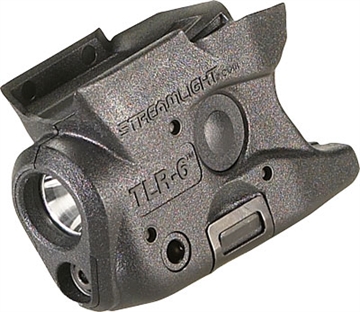 Picture of Streamlight TLR-6, Tac Light w/laser, For S&W M&P Shield, White LED and Red Laser, 100 Lumens, Includes 2 CR 1/3N Lithium Batteries, Black Finish 69273
