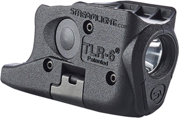 Picture of Streamlight TLR-6, Weaponlight, Fits Glock 26/27/33, White LED 100 Lumens, Includes 2 CR 1/3N Lithium Batteries, Black 69282