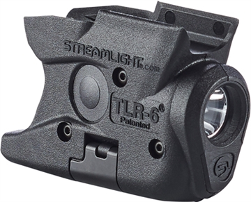 Picture of Streamlight TLR-6, Weaponlight, Fits S&W M&P Shield, White LED 100 Lumens, Includes 2 CR 1/3N Lithium Batteries, Black 69283