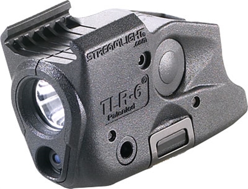 Picture of Streamlight TLR-6, Fits Glock 17/22 and 19/23, Black, White LED and Red Laser, 100 Lumens, Includes 2 CR 1/3N Lithium Batteries 69290