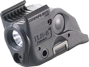 Picture of Streamlight TLR-6, Tac Light w/laser, S&W M&P With Rail, White LED and Red Laser, 100 Lumens, Includes 2 CR 1/3N Lithium Batteries, Black 69293