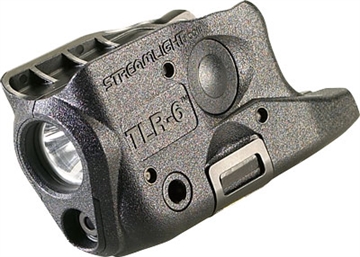 Picture of Streamlight TLR-6, Tac Light w/laser, Fits Glock 26/27, White LED and Red Laser, 100 Lumens, Includes 2 CR 1/3N Lithium Batteries, Black Finish 69272