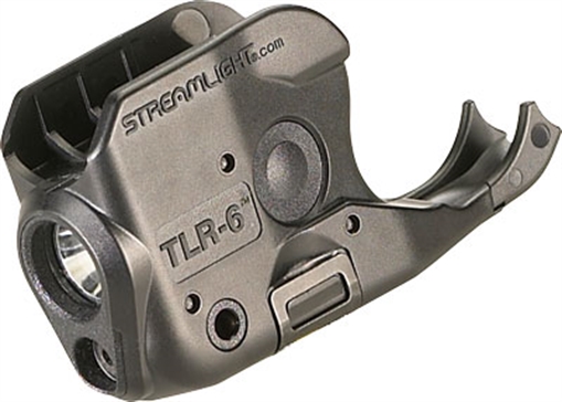 Picture of Streamlight TLR-6, Tac Light w/laser, For SIG P238/P938, White LED and Red Laser, 100 Lumens, Includes 2 CR 1/3N Lithium Batteries, Black Finish 69275