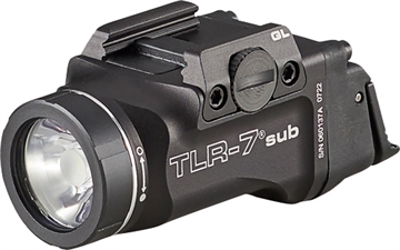 Picture of Streamlight TLR-7 X Sub USB Black Anodized 500 Lumens White LED Glock 43X MOS/48 MOS/43X/48 69405