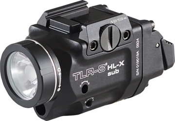 Picture of Streamlight TLR-8 HL-X Sub USB, Weaponlight with Red Laser, 1,000 Lumens, Black, Fits Short 1913 Rails, Includes Mounting Kit with Key, Multi-Tool, (1) SL-B9 Battery Pack, and USB-C Cord 69468