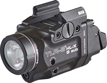 Picture of Streamlight TLR-8 HL-X Sub USB, Weaponlight with Red Laser, 1,000 Lumens, Black, Fits Sig P365/XL with Closed Rail Systems (Does Not Fit X-Macro), Includes Mounting Kit with Key, Multi-Tool, (1) SL-B9 Battery Pack, and USB-C Cord 69467