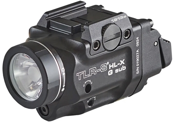 Picture of Streamlight TLR-8 HL-X Sub USB, Weaponlight with Green Laser, 1,000 Lumens, Black, Fits Short 1913 Rails, Includes Mounting Kit with Key, Multi-Tool, (1) SL-B9 Battery Pack, and USB-C Cord 69478