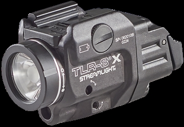 Picture of Streamlight, TLR-8X, Weaponlight, 500 Lumens, 5,000 Lumen, 1.5 Hour Runtime, Red Laser, Black