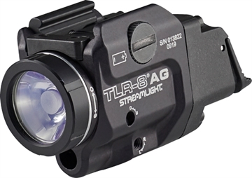 Picture of Streamlight TLR-8A G Flex, Black Finish, 500 Lumens, 1.5 Hour Runtime, Green Laser, Comes with High and Low Switch and (1) CR123A Lithium Battery 69434