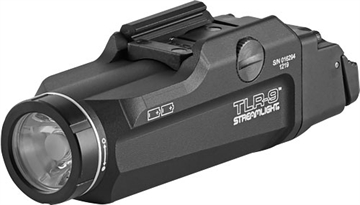 Picture of Streamlight TLR-9 Flex, Black Finish, 1000 Lumens, 1.5 Hour Runtime, Comes with High and Low Switch and (2) CR123A Lithium Batteries 69464