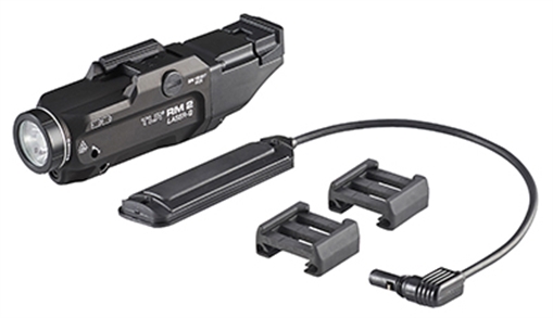 Picture of Streamlight TLR RM 2 Laser G, White LED with Green Laser, 1000 Lumens, Anodized Finish, Black, Includes Remote Switch And 2x CR123A Batteries 69453