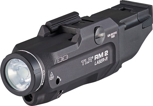 Picture of Streamlight TLR-2 RM w/Laser Black Aluminum, 1,000 Lumens White LED Bulb/Red Laser 297 Meters Beam, Picatinny Rail Mount 69448