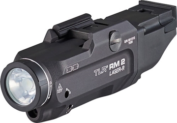 Picture of Streamlight TLR-2 RM w/Laser Black Aluminum, 1,000 Lumens White LED Bulb/Red Laser 297 Meters Beam, Picatinny Rail Mount 69448