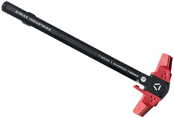 Picture of Strike Industries AR-TBCH-223-BK-RED T-Bone Charging Handle .223/5.56x45mm Nato Red Polymer Handles Aluminum Shaft for AR-15 ARTBCH223BKRED