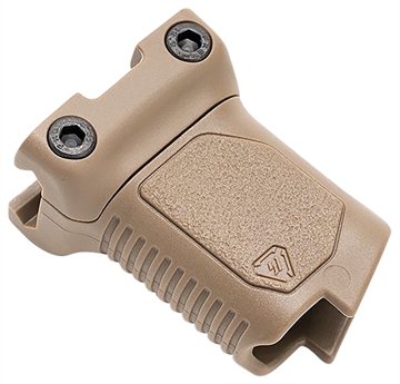 Picture of Strike Industries Angled Vertical Grip Short Flat Dark Earth Polymer with Cable Management Storage for Picatinny Rail ARCMAGRAILSFDE