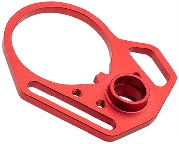 Picture of Strike Industries QD End Plate QD End Plate with Hook Attachments & Anti-Rotation Castle Nut, Red Finish ARULMFEP&ACNRED