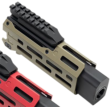 Picture of Strike Industries Strike 6" M-Lok Flat Dark Earth Aluminum with Faux Suppressor for CZ Scorpion EVO (7.72" Barrel Length) CEVOHG6FDE