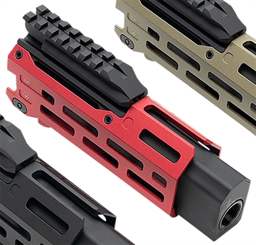 Picture of Strike Industries Strike 6" M-Lok Red Aluminum with Faux Suppressor for CZ Scorpion EVO (7.72" Barrel Length) CEVOHG6RED