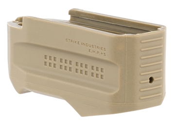 Picture of Strike Industries Enhanced Magazine Plate made of Polymer with Flat Dark Earth Finish for Magpul PMAG Gen M3 (Adds 5rds) EMP+5FDE
