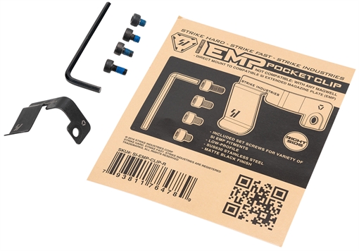 Picture of Strike Industries Magazine Pocket Clip Stainless Steel Black for SI EMP Mag Extension Right Hand EMPCLIPR